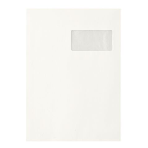 Enveloppe witte kraft gerecycleerd 229 x 324 mm Bruneau 90 g met venster 50 x 100 mm - Doos van 250