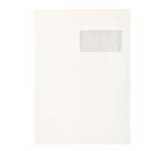 Enveloppe witte kraft gerecycleerd 229 x 324 mm Bruneau 90 g met venster 50 x 100 mm - Doos van 250