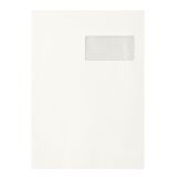 Bruneau - Pochette kraft blanc recyclé 229 x 324 mm90 g avec fenêtre 50 x 100 mm - Boîte de 250