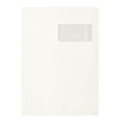 Bruneau - Pochette kraft blanc recyclé 229 x 324 mm90 g avec fenêtre 50 x 100 mm - Boîte de 250