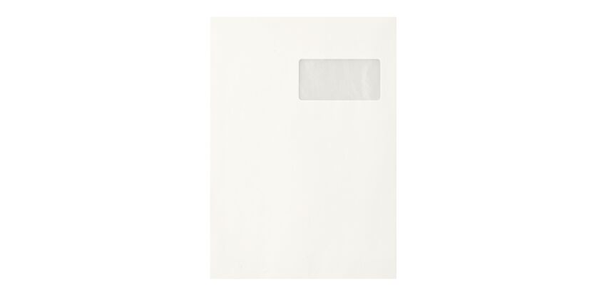 Bruneau - White recycled Kraft envelope 229 x 324 mm 90 g with window 50 x 100 mm - Box of 250