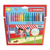 Stabilo Power, set of 18 coloured felt tip markers