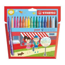 Rotuladores escolares Stabilo Power colores surtidos - Caja de 18