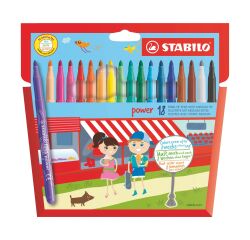 Rotuladores escolares Stabilo Power colores surtidos - Caja de 18