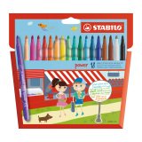 Feutre Stabilo Power couleurs assorties pointe moyenne - Pochette de 18