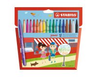 Viltstift Stabilo Power, geassorteerde kleuren, middelgrote punt - Etui met 18 stuks