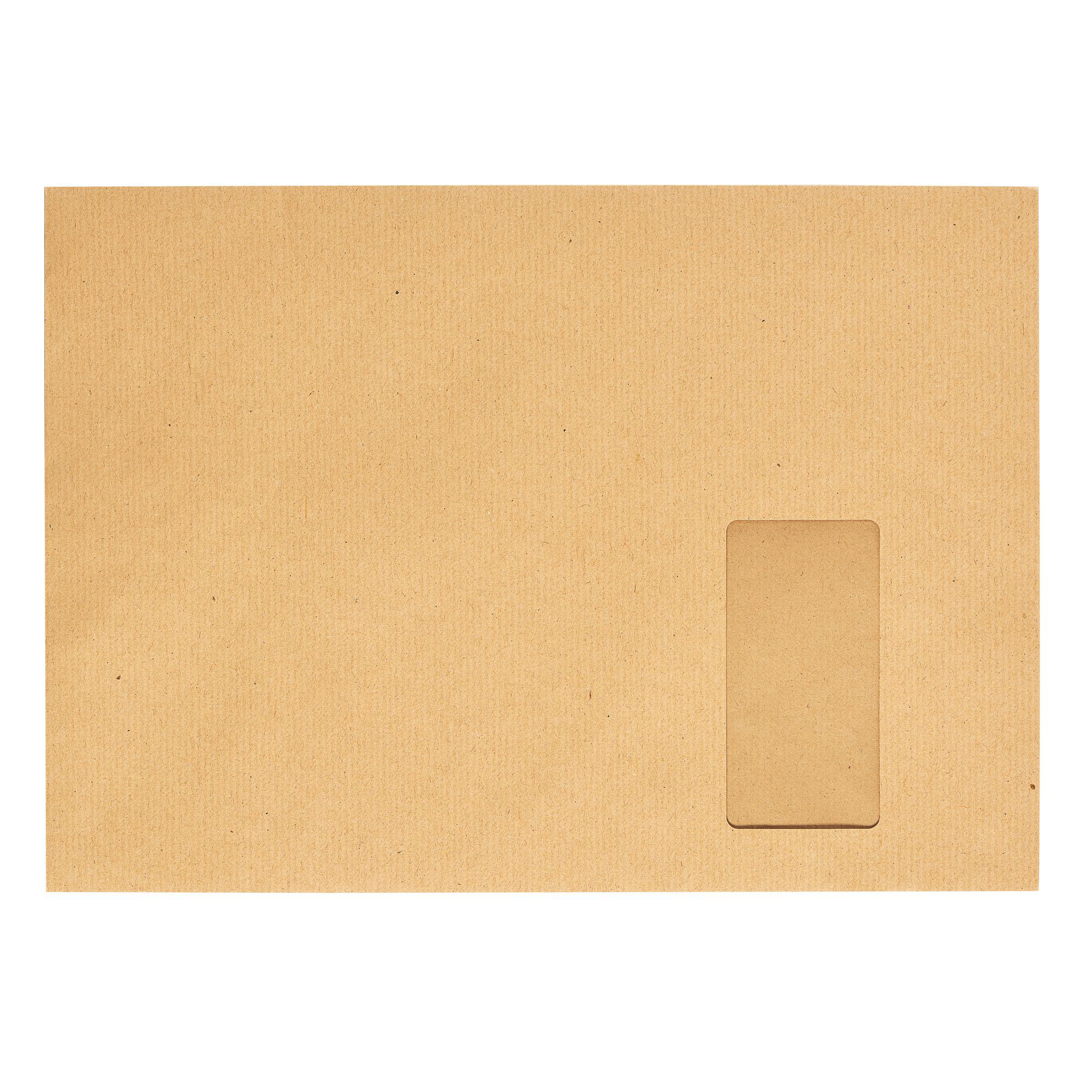 Boîte de 250 enveloppes kraft brun C4 229x324 90 g/m² fenêtre