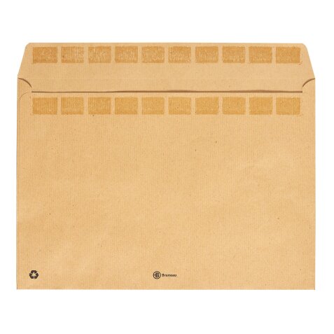 Enveloppe recyclée 229 x 324 mm Bruneau 90 g avec fenêtre 50 x 100 mm brun - Boîte de 500