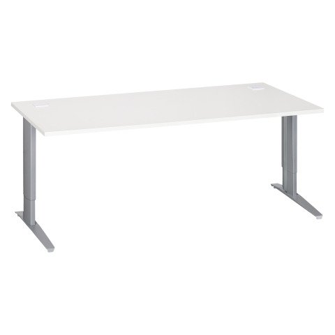 Mesa recta Excellens Patas Regulables Metal Plus 180 cm Blanco / Aluminio
