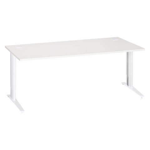Mesa recta Excellens Patas Regulables Metal Plus 180 cm Blanco / Blanco