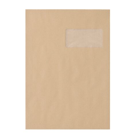 Pochette kraft brun recyclé 229 x 324 mm Bruneau 90 g avec fenêtre 50 x 100 mm - Boîte de 250