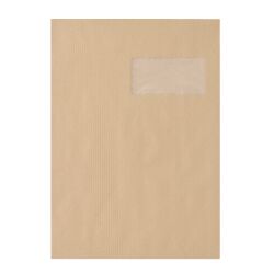 Bruneau - Pochette kraft brun recyclé 229 x 324 mm 90 g avec fenêtre 50 x 100 mm - Boîte de 250