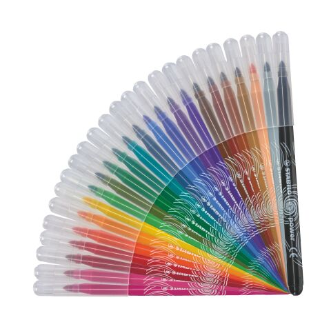 Rotuladores Stabilo Power, colores surtidos, punta media - Paquete de 24