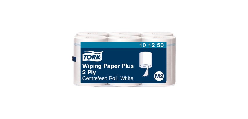 Wiper rolls with central dispensing Tork M2 Wiper Maxi white - box of 6