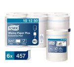 Bobine d'essuyage à dévidage central Tork Wiper 420 Maxi blanche - carton de 6