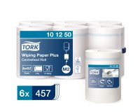 Bobine d'essuyage à dévidage central Tork M2 Wiper Maxi blanche - Carton de 6