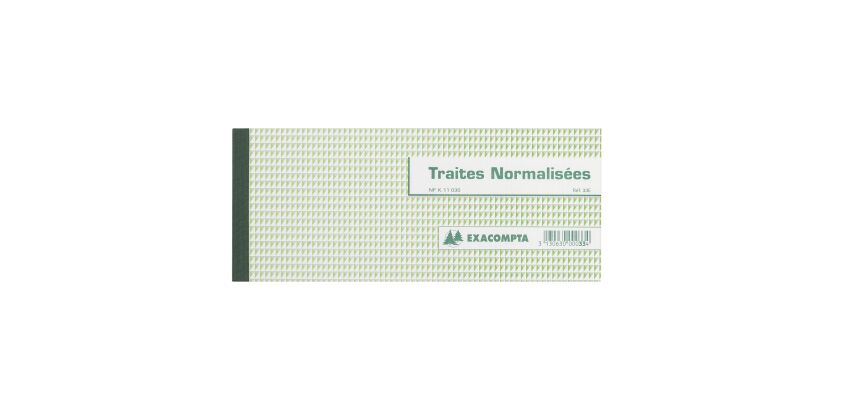 Carnet à souche Exacompta 'traite normalisée' 10,1 x 21 cm 50 pages