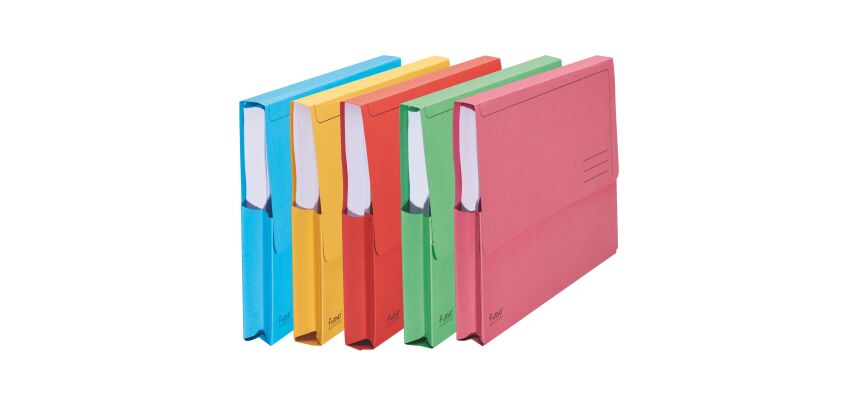 Chemise pochette Forever à soufflet carte Exacompta 24 x 32 cm couleurs assorties - Paquet de 10