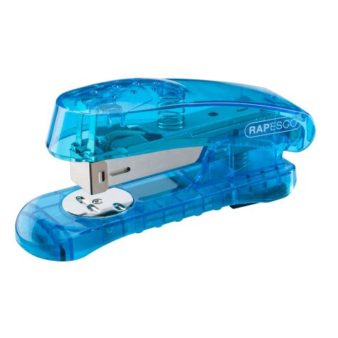 Grapadora Rapesco translúcida Azul - Capacidad 20 hojas