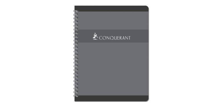 Cahier spirale Conquérant Sept A4+ 24 x 32 cm grands carreaux 180 pages