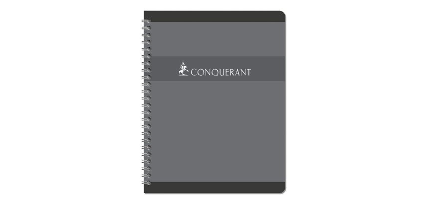 Cahier spirale Conquérant Sept A4+ 24 x 32 cm grands carreaux 180 pages