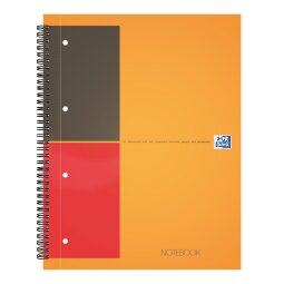 Cahier spirale Oxford International Notebook A+ 23 x 29,7 cm - perforé 4 trous - blanc ligné - 160 pages