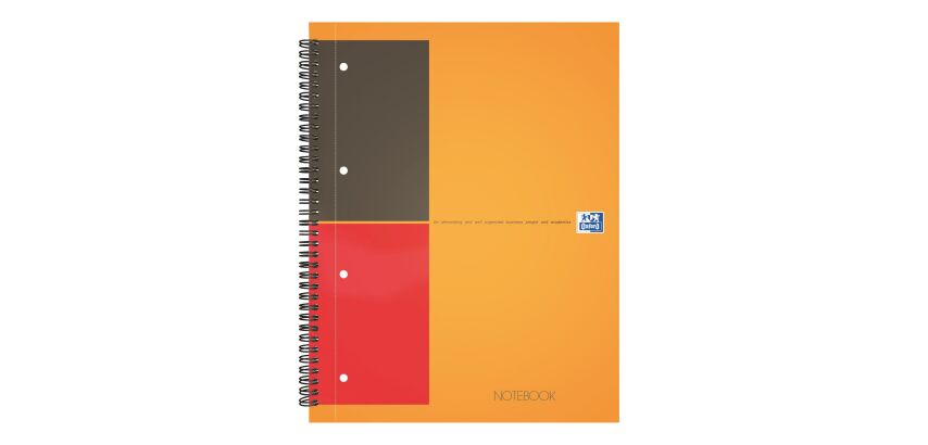 Cahier spirale Oxford International Notebook A+ 23 x 29,7 cm - perforé 4 trous - blanc ligné - 160 pages