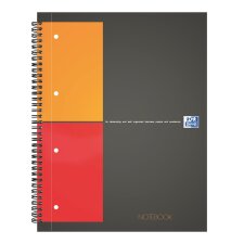 Cahier spirale Oxford International Notebook A+ 23 x 29,7 cm - perforé 4 trous - petits carreaux 160 pages