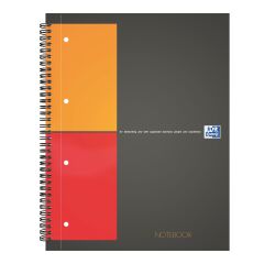 Spiraalschrift Oxford International Notebook A4+ 23 x 29,7 cm - geperforeerd met 4 gaten - kleine ruitjes 160 pagina's