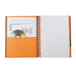 Cahier spirale Filingbook Oxford International A+ 23,3 x 29,8 cm - perforé 4 trous - petits carreaux - 200 pages