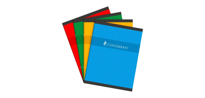 Cahier piqué Conquérant Sept 17 x 22 cm petits carreaux 96 pages