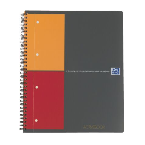 Cuaderno espiral Oxford International Activebook A+ 24 x 29,7 cm - perforado 4 agujeros - cuadros pequeños - 160 páginas