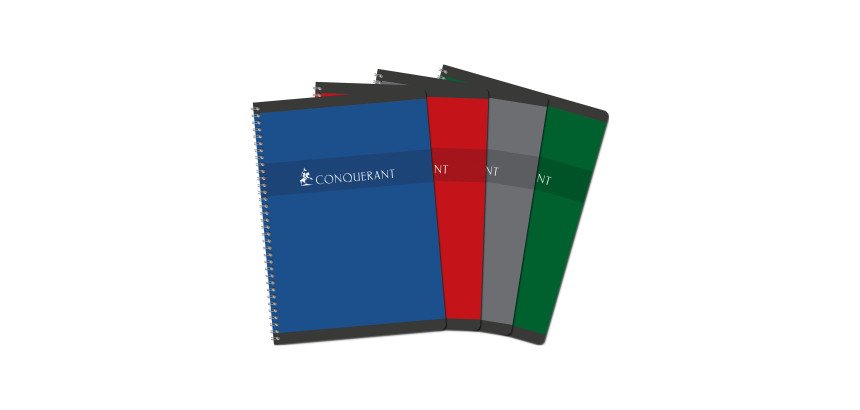 Cahier spirale Conquérant Sept - A4 21 x 29,7 cm - petits carreaux - 100 pages