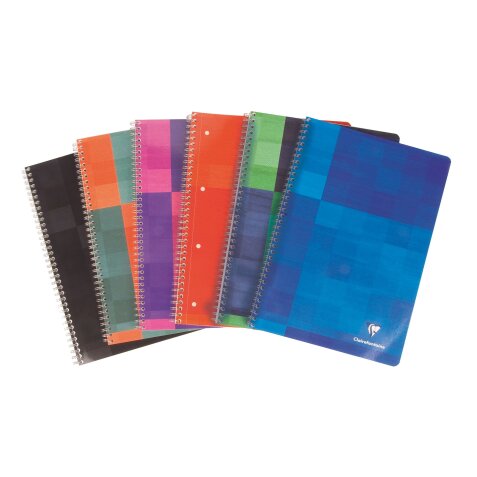 Notebook Clairefontaine spiral binding 180 pages 16,5 x 21 cm 5 x 5 assorted colors