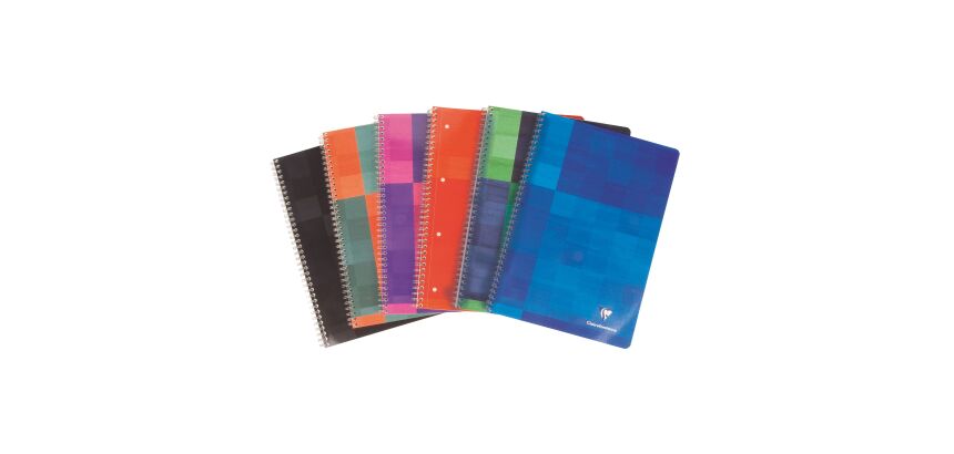 Cahier spirales Clairefontaine - 16,5 x21 cm - petits carreaux - 180 pages