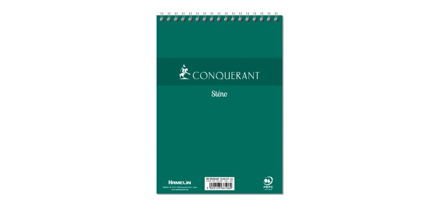 Spiral steno block A5 14,8 x 21 cm plain white 90 sheets
