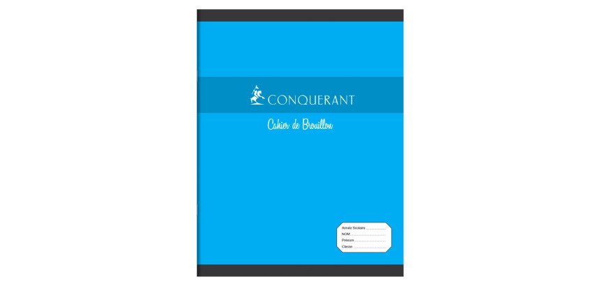 Cahier piqué Conquérant Sept 17 x 22 cm brouillon - grands carreaux - 96 pages