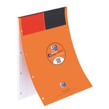 Bloc de bureau Notepad Oxford International 21 x 29,7 cm agrafé orange - ligné - 80 feuilles perforées