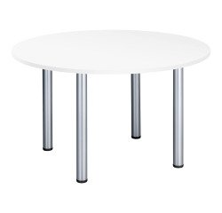 Mesa Redonda 120 cm Excellens Blanca Patas tubo 