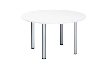 Mesa Redonda 120 cm Excellens Blanca Patas tubo 