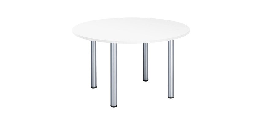 Mesa Redonda 120 cm Excellens Blanca Patas tubo 