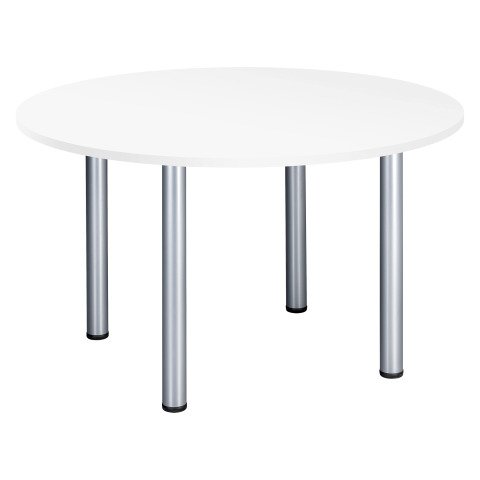 Mesa Redonda 120 cm Excellens Blanca Patas tubo Aluminio