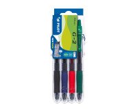 Etui 4 Pilot G2 0,7 mm klassieke kleuren geassorteerd
