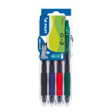 Stylo roller Pilot G2 rétractable pointe 0,7 mm écriture moyenne - Pochette de 4