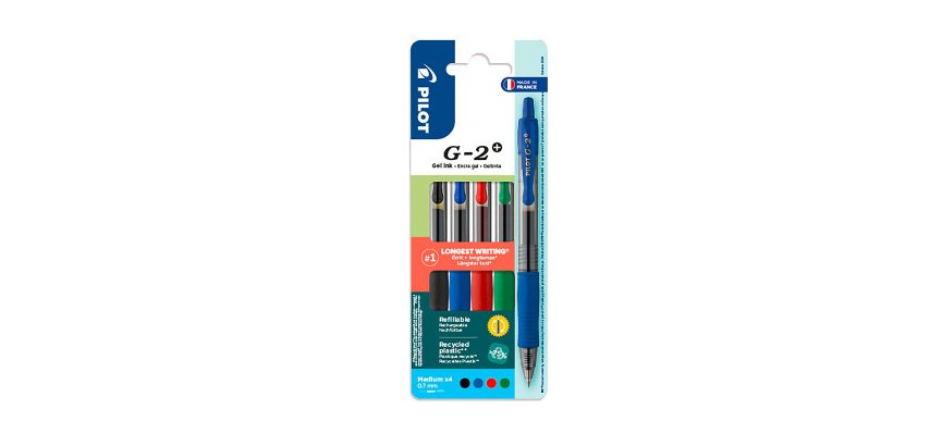 Retractable Pilot G2 rollerball pen 0.7mm medium point - Pack of 4