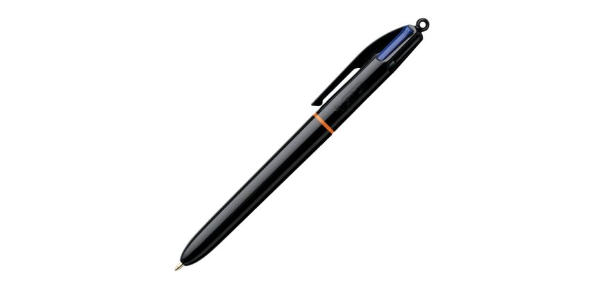Stylo bille Bic 4 couleurs rétractable Pro noir 1 mm couleurs classique
