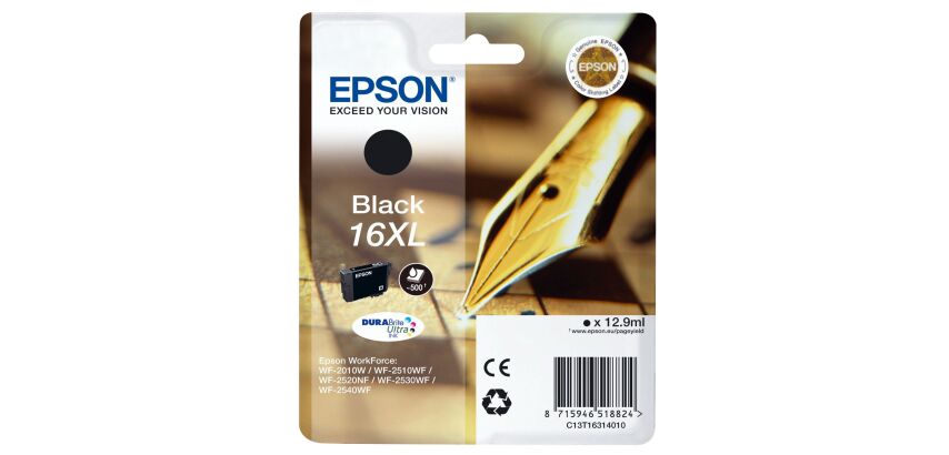 Cartouche Epson 16XL noire haute capacité pour imprimante jet d'encre
