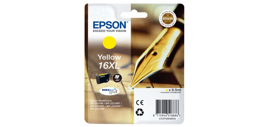 Cartouche Epson 16XL couleurs séparées haute capacité pour imprimante jet d'encre