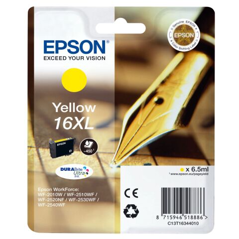 Epson 16 XL / C13T16344010 Cartucho original amarillo de alta capacidad (450 páginas)