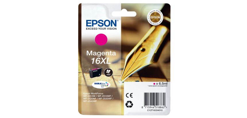 Cartouche Epson 16XL couleurs séparées haute capacité pour imprimante jet d'encre